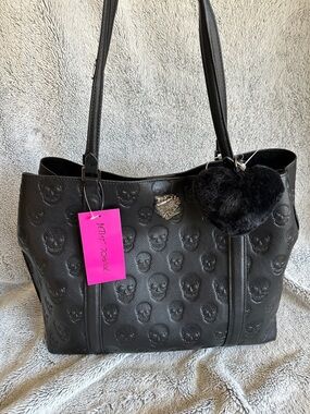 Betsey Johnson XOSOFIA Skull Embossed Tote NWT